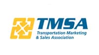 TMSA logo with a yellow geometric design and blue text reading "Transportation Marketing & Sales Association.