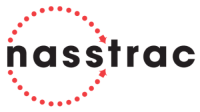Home - Freight Brokerage, Freight Agents & LTL Freight Shipping Logo with the word "nasstrac" in lowercase black letters. Encircled by a ring of red dots, joined by two red arrows.
